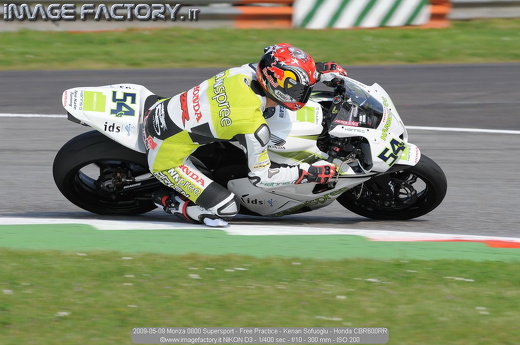 2009-05-09 Monza 0800 Supersport - Free Practice - Kenan Sofuoglu - Honda CBR600RR